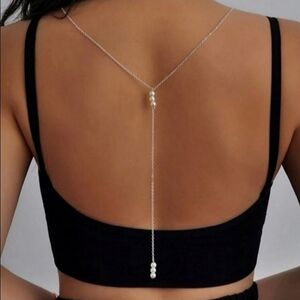 Free People Back Drop Pearl Necklace